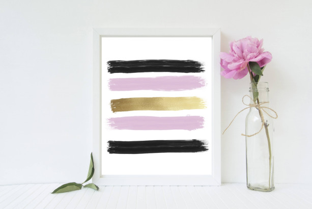 Pink, Black, and Gold Swatch Print - 8x10