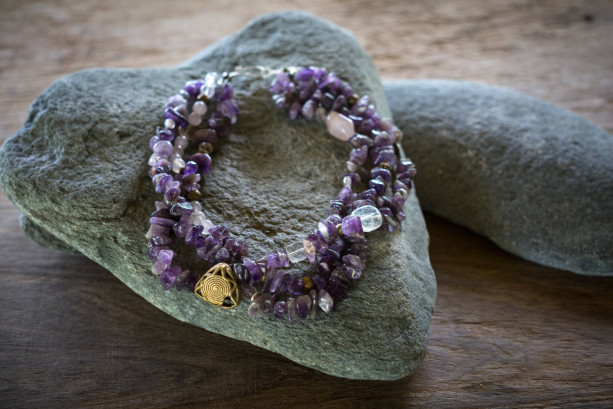 Amethyst stone necklace,  Chunky Amethyst Chips ,  African tribal  necklace, Amethyst bead necklace, Statement necklace, Short necklace
