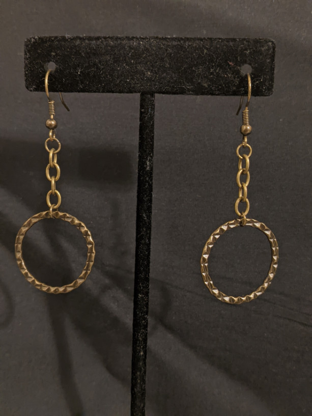 Brass ruffle wheels earrings