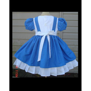 Custom Alice in Wonderland Dress w/Embroidery(-----)Ruffled Cap Sleeves(-----)Sizes 12 Months to girls size 8