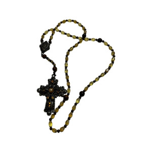 Bronze Catholic and Lutheran Rosary made with Tiger eye stone and glass beads. gift for her, Baptism, Church