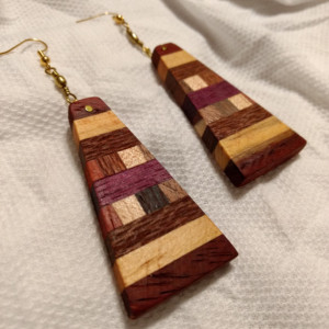 Handmade Wood Inlay Earrings