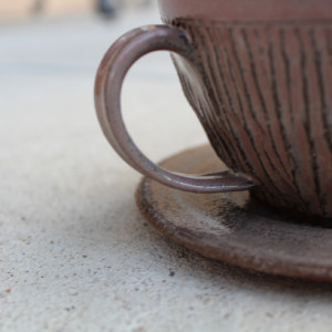 Ceramic Cappuccino Mug + Saucer
