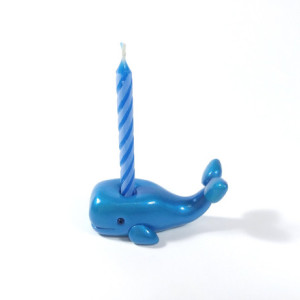 Blue Whale Birthday Candle Holder Cake Topper