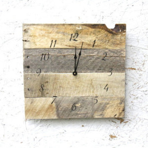 Farmhouse Style Pallet wood Clock with NAUTICAL inspired numbers
