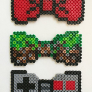 Nintendo Controller/Minecraft/Dr. Who- Perler Bead Bow Tie - groomsmen retro gamer hipster pixel art