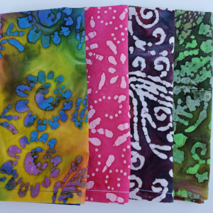 Boho Napkins, Cotton Reusable, Everyday, Hippie, Batik Napkins, Set of 4 16x16