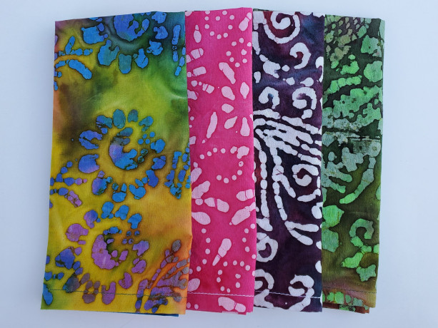 Boho Napkins, Cotton Reusable, Everyday, Hippie, Batik Napkins, Set of 4 16x16
