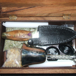 Wood Portable Basic Ritual Altar In A Box Kit