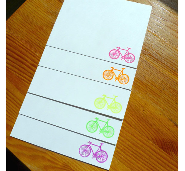 Gocco Printed Bicycle Notecards (5 pack)