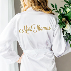 Wedding Robe for Bride, Bridesmaids, Bridal Party Personalized ROB100-GG