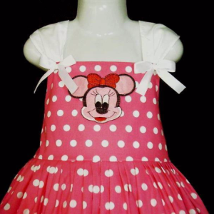NEW Handmade Disney Minnie Mouse Pink Sun Dress Set Custom Sz 12M-10Yrs