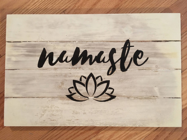 Rustic 'Namaste' Wood Sign