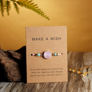 Make a Wish, Wish Bracelet, Pink Charm Bracelet, Lucky Pink String Bracelet ,Stocking Stuffer for Friends