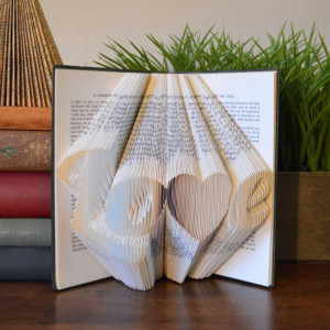 Folded Book - Book Art - Love - Original - Upcycled - Unique