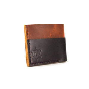 Horween Card and Cash Wallet in Brown and Burgundy