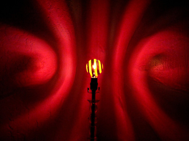 Hand-Painted Red Spiral Mood-Light Bulb 