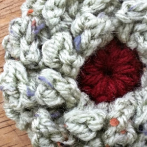 Handmade crochet flower applique, Two Flowers Crochet Handmade