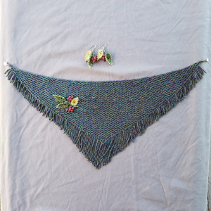 Beaded Scarf with Berries