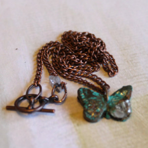 Antiqued Patinated Copper Butterfly