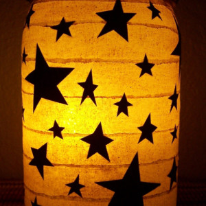 Primitive Folk Art Star Lantern Candle Holder