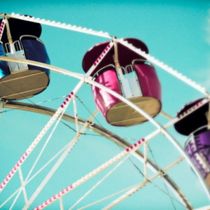 Colorful Ferris Wheel - 16x20 photograph - fine art print - vintage photography - carnival ride - home decor