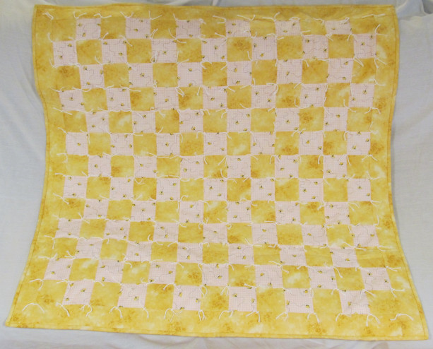 Handmade Tied Quilt for Baby - Crib Size