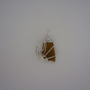 Glass Doesn't Float Brown Sea Glass Pendant