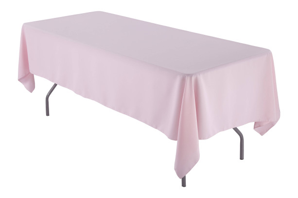 60" x 84" inch Rectangular Pink Tablecloth Polyester | Wedding Tablecloth