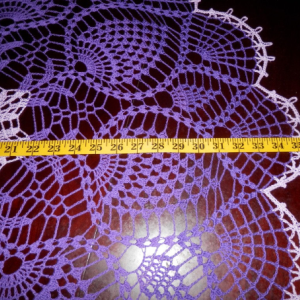 Stunning Real Handmade Crochet Tablecloth-Doily, PURPLE, Round, 36", 100% Cotton, US FREE shipping