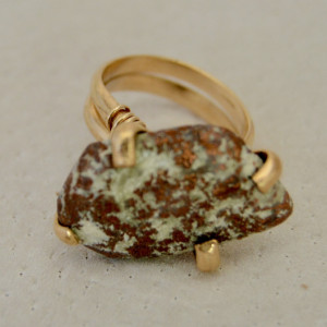 Campbellite Ring Handmade Gold-filled Wire-wrapped