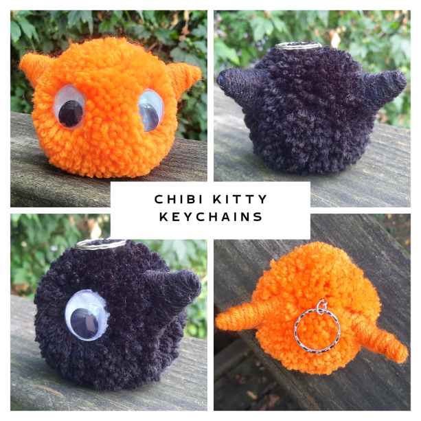 Chibi Kitten Pom Pom Keychain Charm