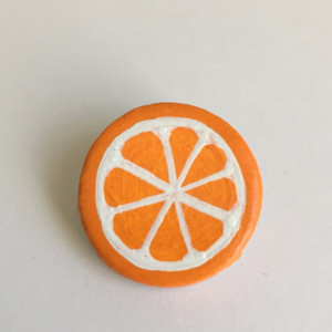 Handmade Brooch Orange Pin Clay Fruit Slice Artisan Jewelry Accessory