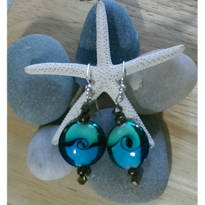 Green and Blue Swirl Earrings