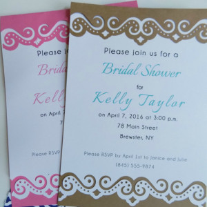 Hand-cut Layered Invitation in Lace Style-Pack of 10-Perfect for Showers, Weddings, Sweet 16, Birthday, etc. Several Colors Available
