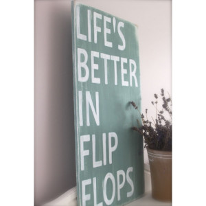 Life's Better in Flip Flops Wood Wall Art Sign