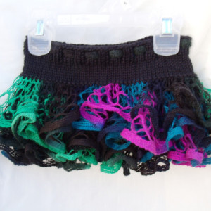 Ruffle Knit Baby Skirt, tutu Skirt, Photo Prop, Black, Fuschia, Green