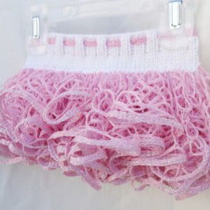 Pink Ruffle Skirt, Baby Knit Skirt