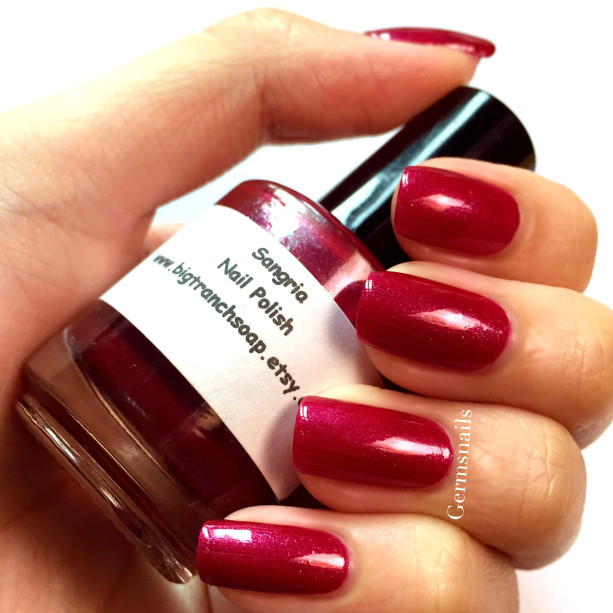 Red Nail Polish - Holographic - Hand Blended - "SANGRIA" - Red Nail Polish - 0.5 oz Full Sized Bottle