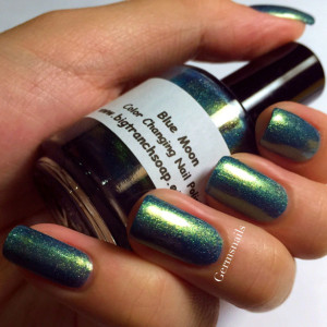 Holographic Duochrome Nail Polish - Color Shifting - "BLUE MOON" - Hand Blended - 0.5 oz Full Sized Bottle