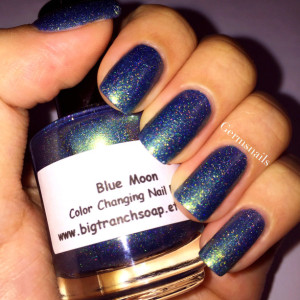 Holographic Duochrome Nail Polish - Color Shifting - "BLUE MOON" - Hand Blended - 0.5 oz Full Sized Bottle