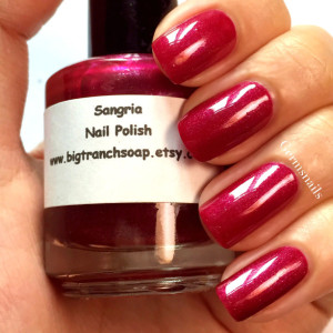 Red Nail Polish - Holographic - Hand Blended - "SANGRIA" - Red Nail Polish - 0.5 oz Full Sized Bottle