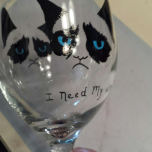 Grumpy Cat Wine Goblet
