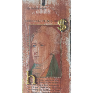 Alexander Hamilton Mini Mixed Media Art & Bookmark