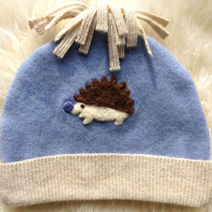 Hedgehog 100% Cashmere Hat - size S, M, or L - Made to Order