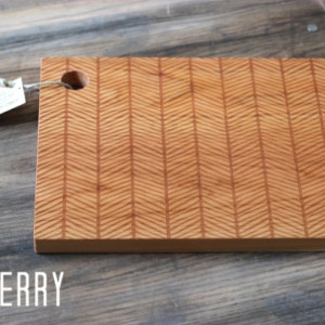 Herringbone Cutting Board - Wood Engraved Modern Pattern 13