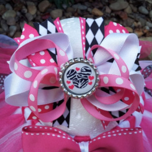 Pink Minnie Mouse Tutu and Hair Bow