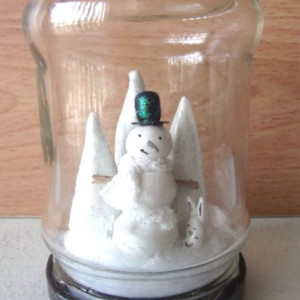 snow day / recycled glass miniature sweet preserves jar / made to order