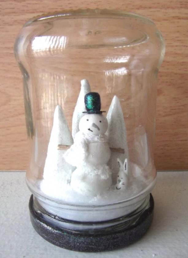 snow day / recycled glass miniature sweet preserves jar / made to order