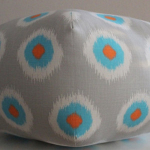Pouf Ottoman Floor Pillow Ikat Domino Mandarin